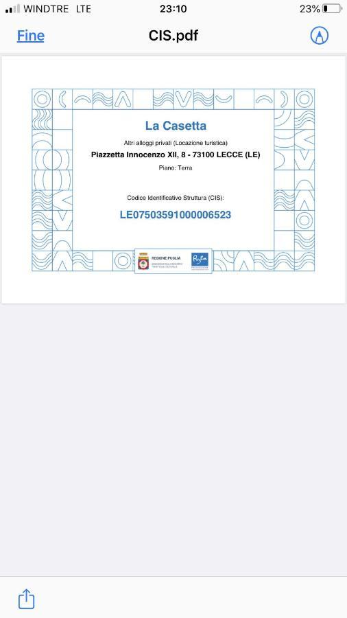 La Casetta Lecce Exteriér fotografie